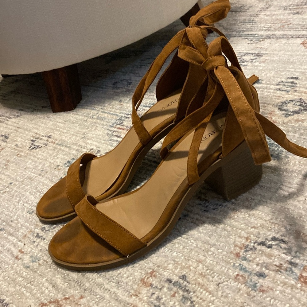 Merona suede block heels